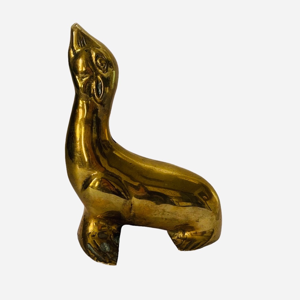 Vintage Penny Bank Heavy Brass Copper Seal Figure
